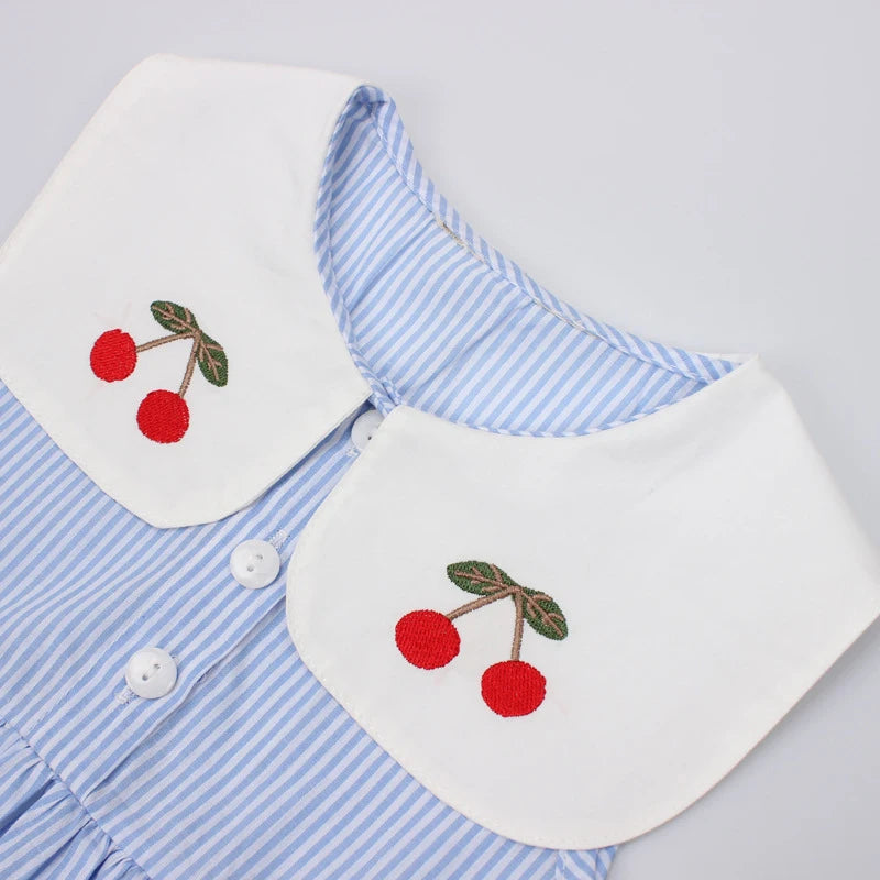 New Summer Embroidery Cherry Dress