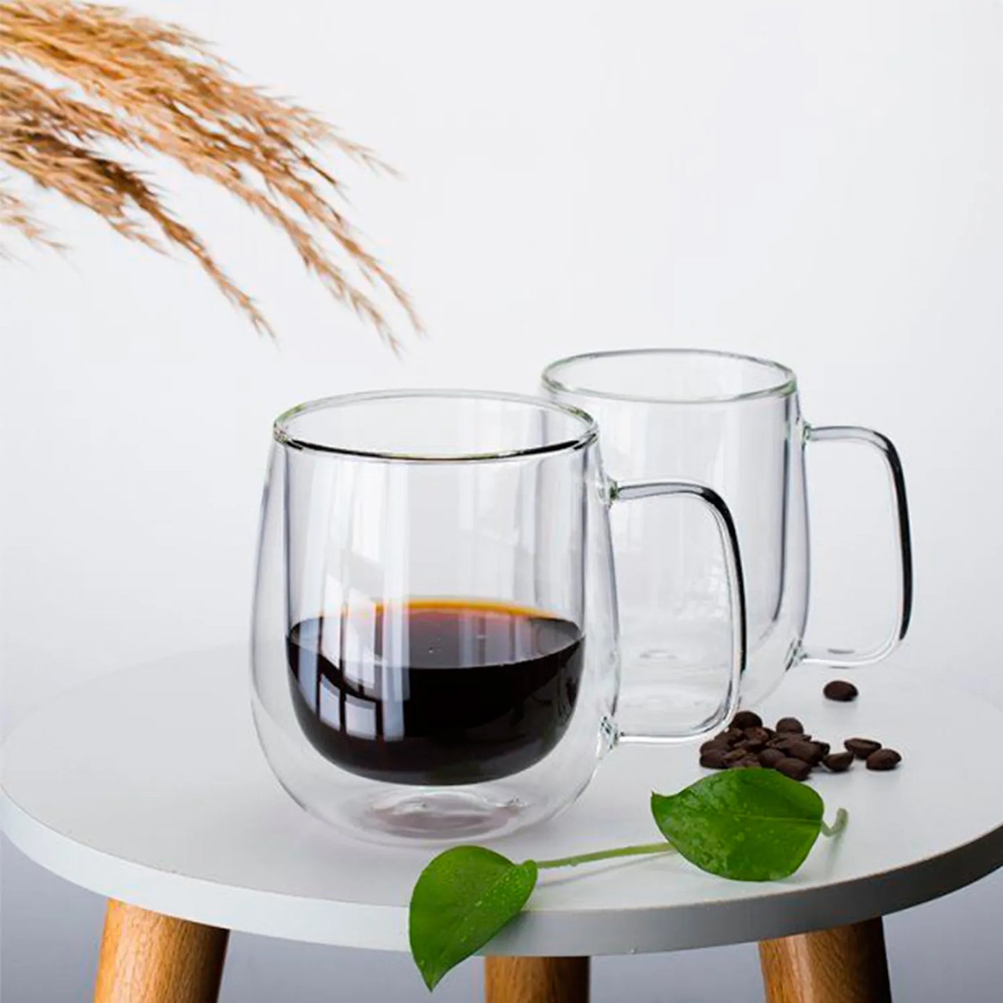 Heat Resistant Transparent Double Wall Coffee Glass