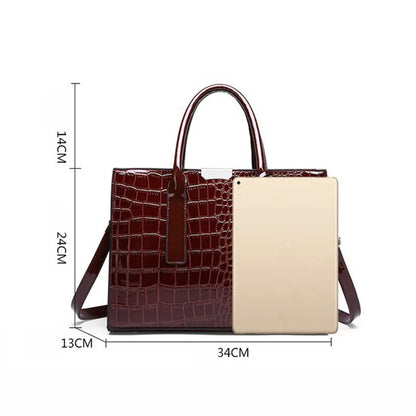 Alligator Patent Leather Tote Bag For Women