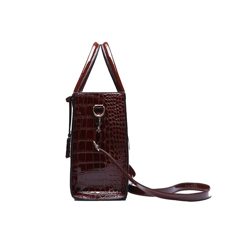 Alligator Patent Leather Tote Bag For Women