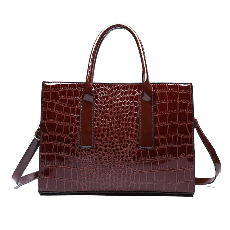 Alligator Patent Leather Tote Bag For Women