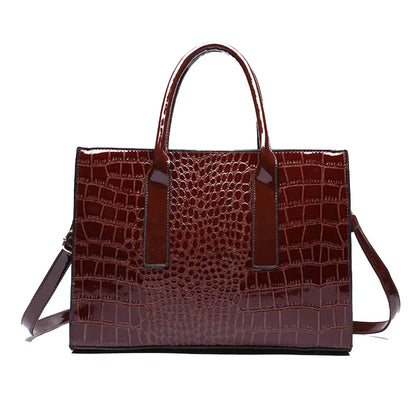 Alligator Patent Leather Tote Bag For Women