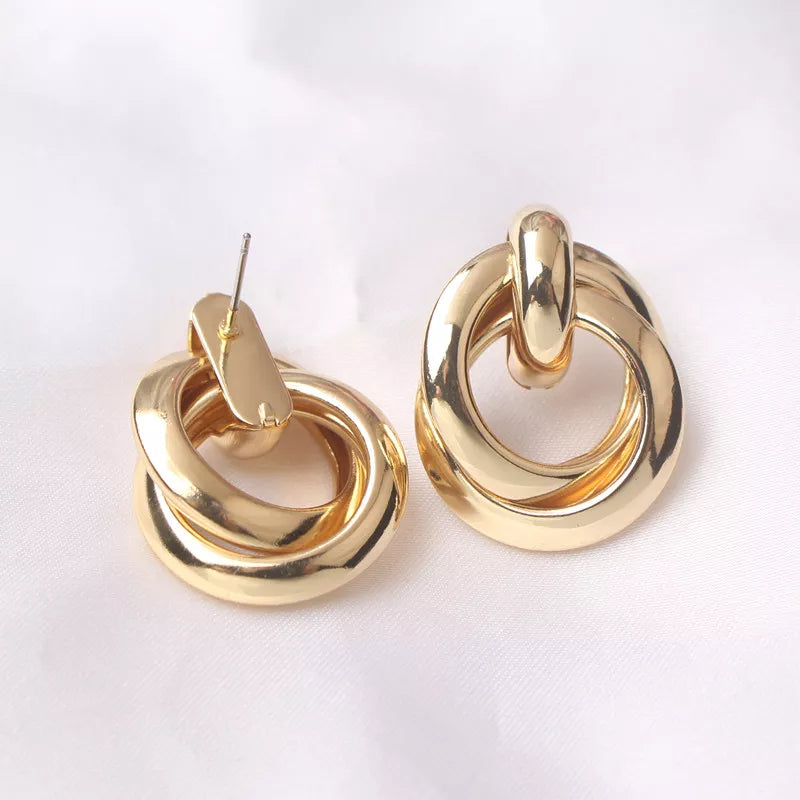 Fashion Metal Women Drop Earrings Hollow Geometric Dangle Earrings for Girls Punk Round Earrings Fashion Brincos Gift