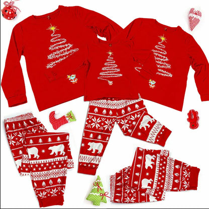 2023 Family Matching Outfits Red Christmas Pajamas Sets Father Mother Daughter and Son Pyjamas Aldult Kids Xmas Family Clothing