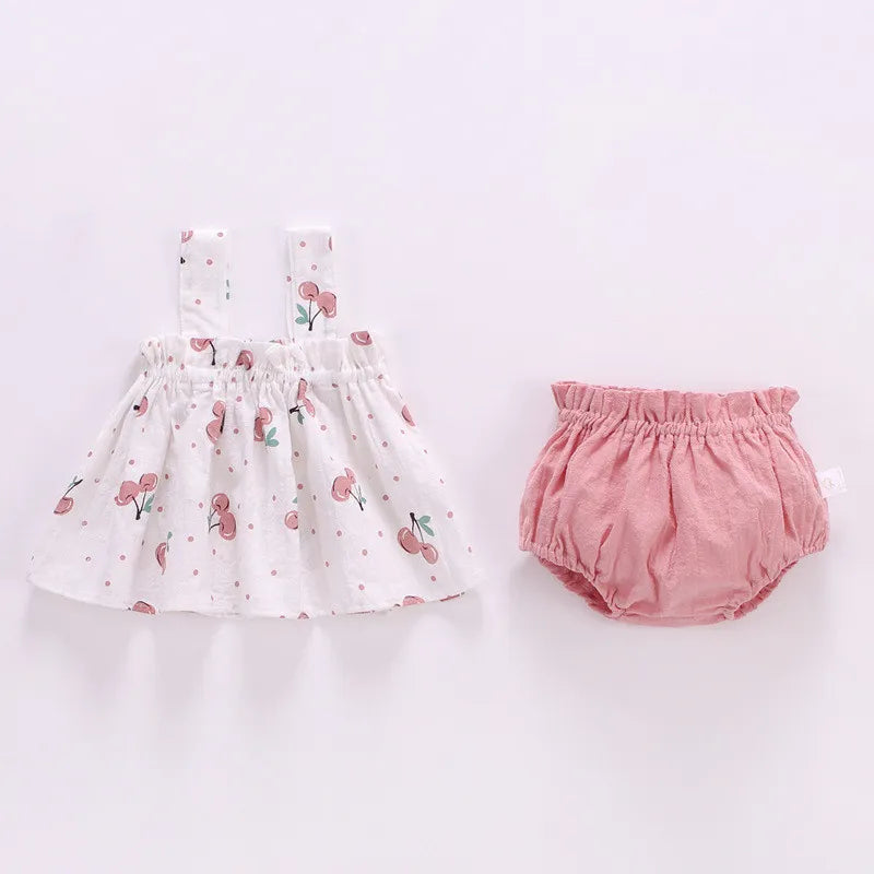 Lawadka Summer Baby Girls  Mini Dress And PP Shorts 2Pcs