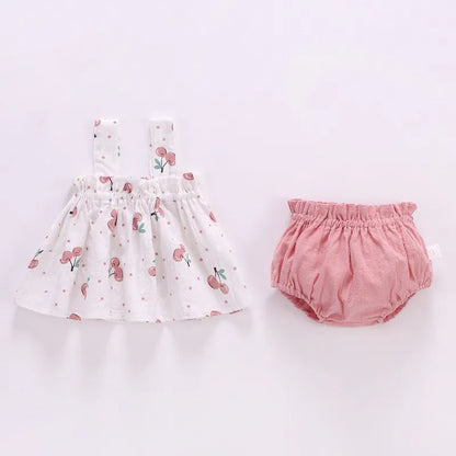 Lawadka Summer Baby Girls  Mini Dress And PP Shorts 2Pcs