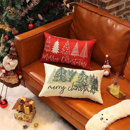 Merry Christmas Decorative Pillow Cover 30x50cm Bedroom Linen Throw Pillowcase Christmas Decorations Home Decor Cushion Cover