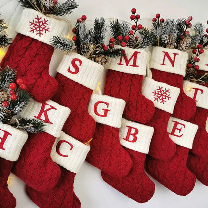 Christmas Alphabet Knitting Socks Christmas Tree Ornaments Christmas Decorations For Home 2022 Navidad Noel 2023 Xmas Gift