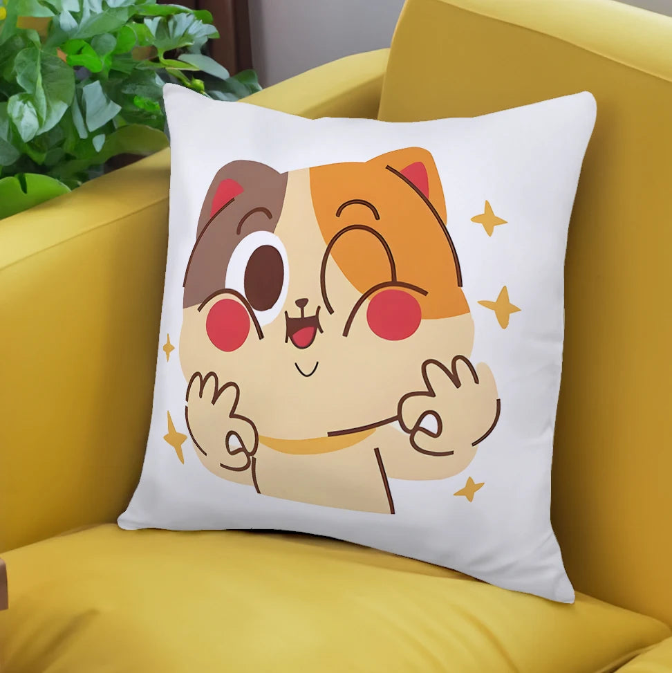 Christmas Merry Cat And Dog Throw Pillow Cover Peach Skin Plush Throw Pillow Cover Sofa Camping Bedroom Fashion Single Pillow