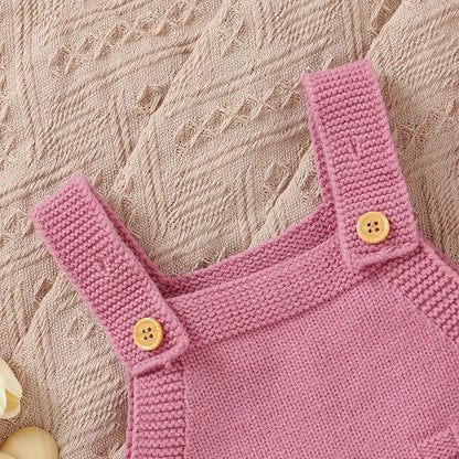 Infant and Toddler Baby Girl Knitted Romper and Hat Set