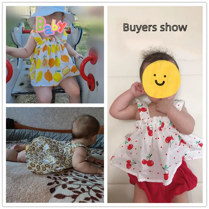 Lawadka Summer Baby Girls  Mini Dress And PP Shorts 2Pcs