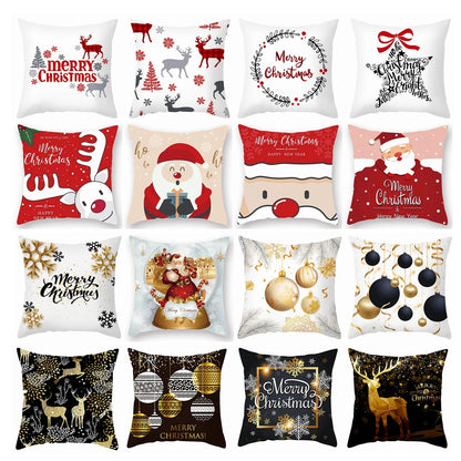 45*45 Christmas Cushion Cover Pillowcase Merry Christmas Decoration Cushion Pillow Cases Home 2023 Xmas Gifts Pillow Covers