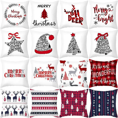 45*45 Christmas Cushion Cover Pillowcase Merry Christmas Decoration Cushion Pillow Cases Home 2023 Xmas Gifts Pillow Covers