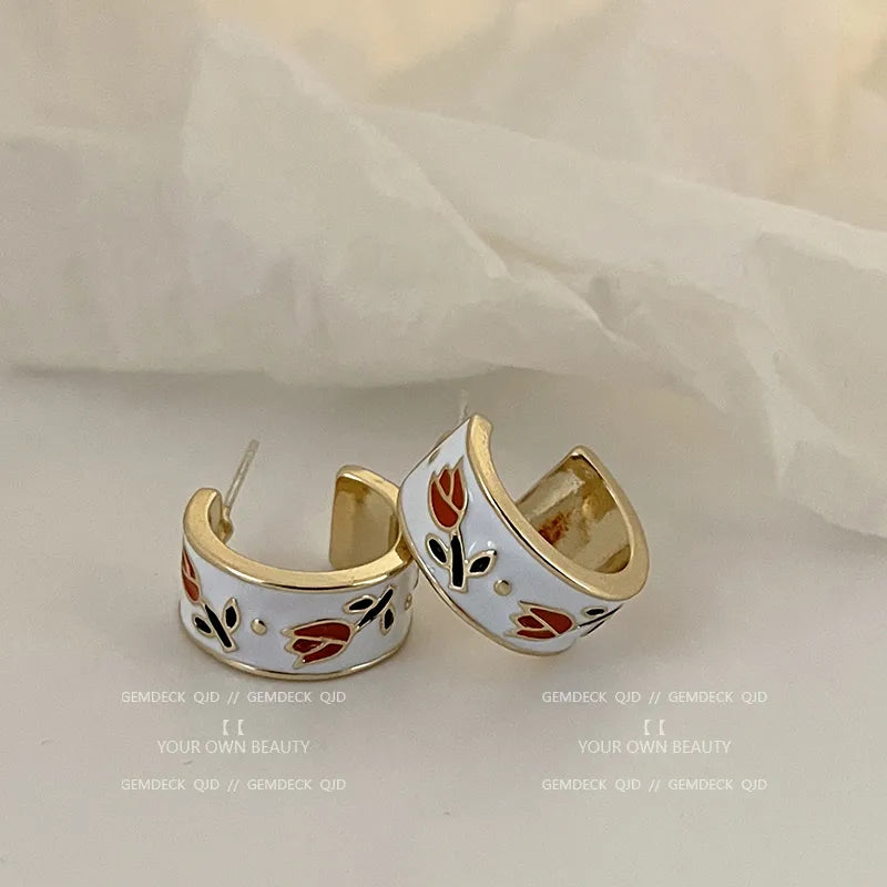 New Fashion  Vintage Tulips Earrings  New Style Earrings For Women