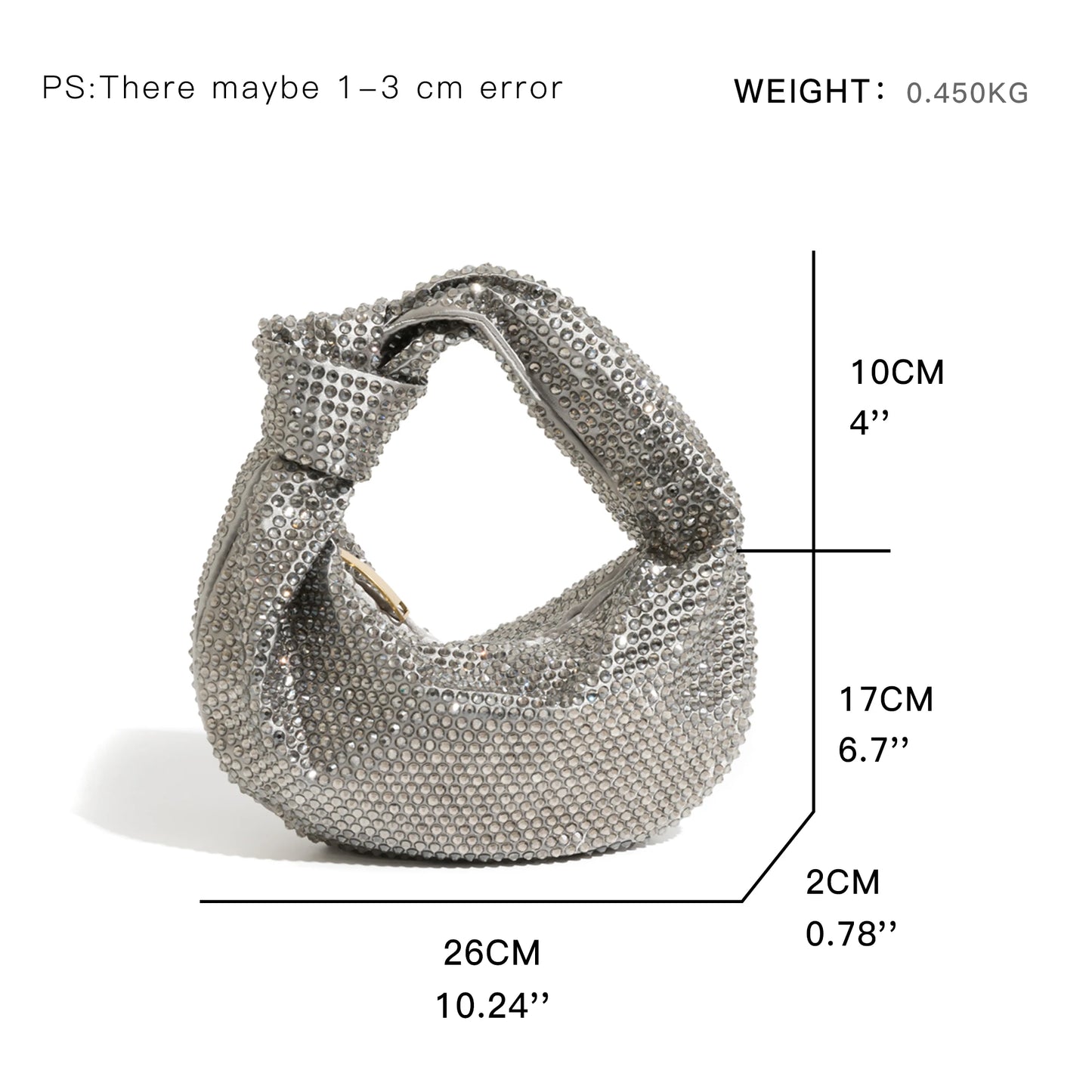 Crystal Rhinestone Knotted Clutch Purse