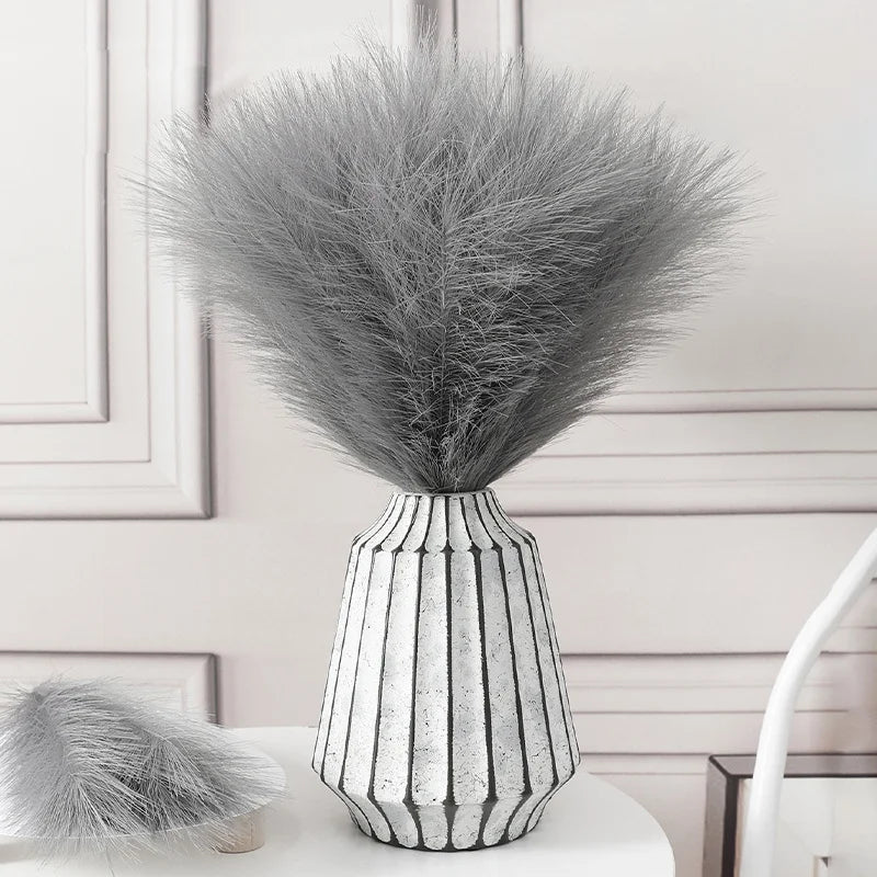 Faux Fluffy Pampas Grass Decor Boho Reed Plant for DIY Floral Wedding Bouquet Home Party Navidad Decoration Artificial Flowers