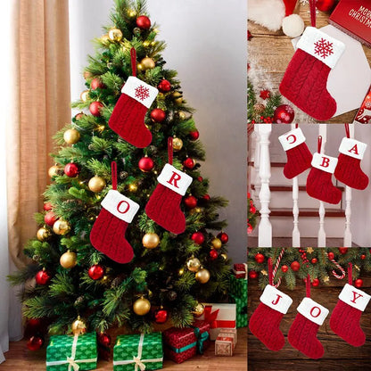 Christmas Alphabet Knitting Socks Christmas Tree Ornaments Christmas Decorations For Home 2022 Navidad Noel 2023 Xmas Gift