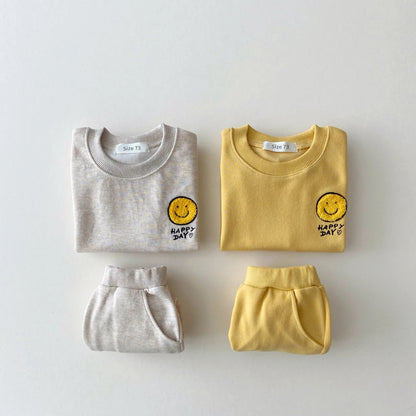 Happy Day Baby Smiley Sweater Tops+Jogger Pants