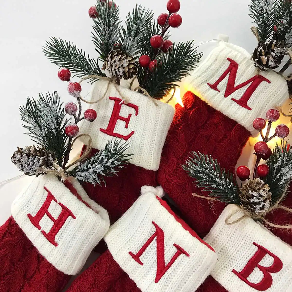 Christmas Alphabet Knitting Socks Christmas Tree Ornaments Christmas Decorations For Home 2022 Navidad Noel 2023 Xmas Gift