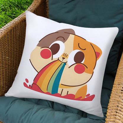 Christmas Merry Cat And Dog Throw Pillow Cover Peach Skin Plush Throw Pillow Cover Sofa Camping Bedroom Fashion Single Pillow