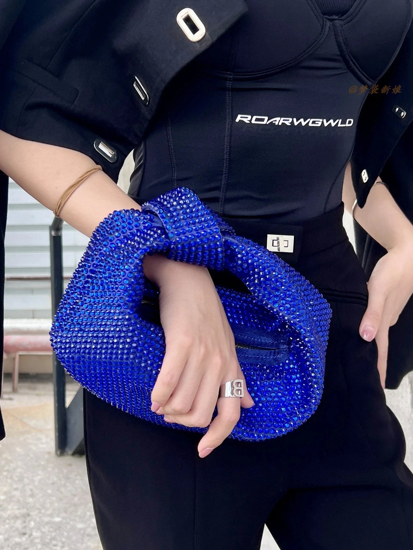 Crystal Rhinestone Knotted Clutch Purse