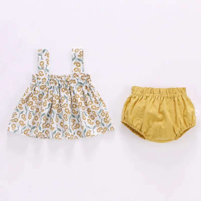 Lawadka Summer Baby Girls  Mini Dress And PP Shorts 2Pcs
