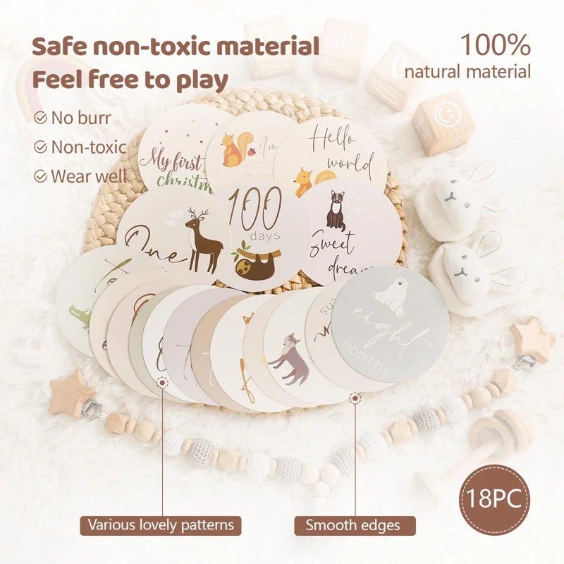 Baby Milestone Number Monthly Memorial Cards Props For The Newborn Photo Shoot Baby Photo Accessories Anniversary Of Growing UP