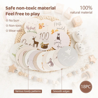 Baby Milestone Number Monthly Memorial Cards Props For The Newborn Photo Shoot Baby Photo Accessories Anniversary Of Growing UP