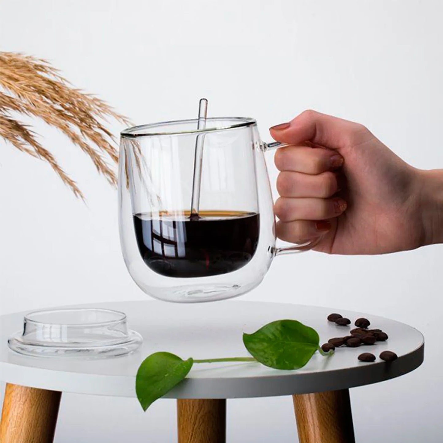 Heat Resistant Transparent Double Wall Coffee Glass