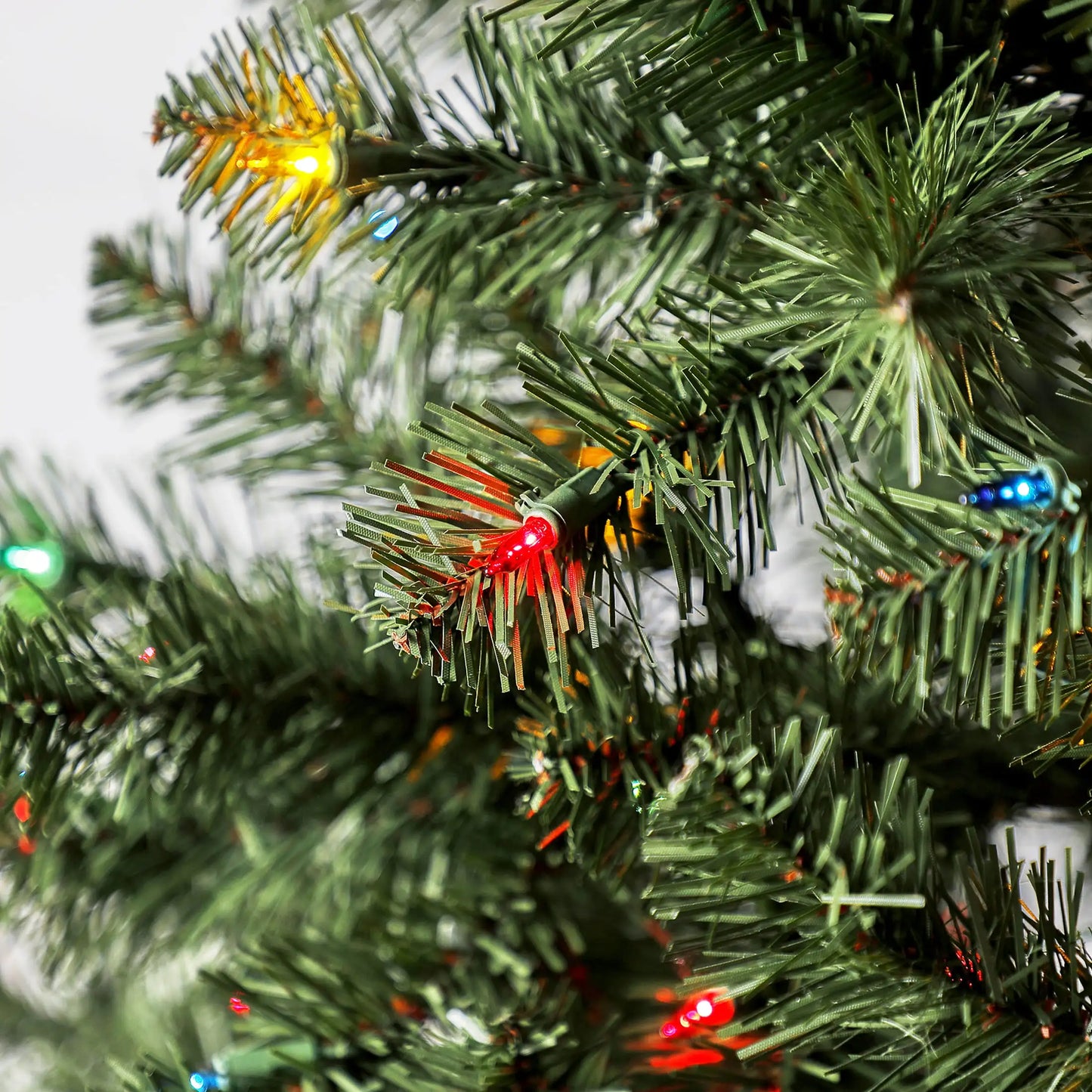 6.5-Ft Pre-Lit Madison Pine Artificial Christmas Tree Holiday Decor with Lights Stand