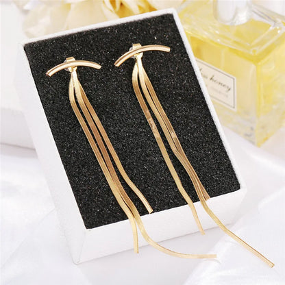 Long Thread Tassel Drop Earrings