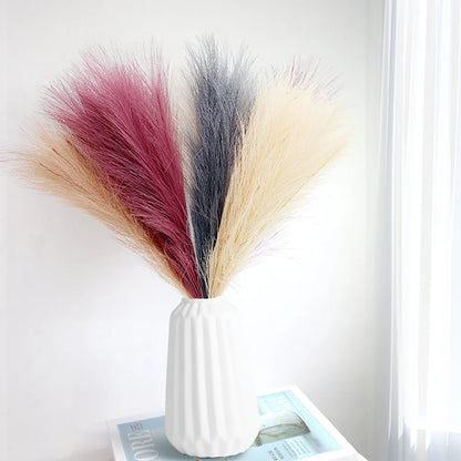 10Pcs Artificial Pampas Grass Bouquet For Home Wedding Decoration Party Room Decor Bedroom DIY Flower Wall Vase Fake Plant Reed