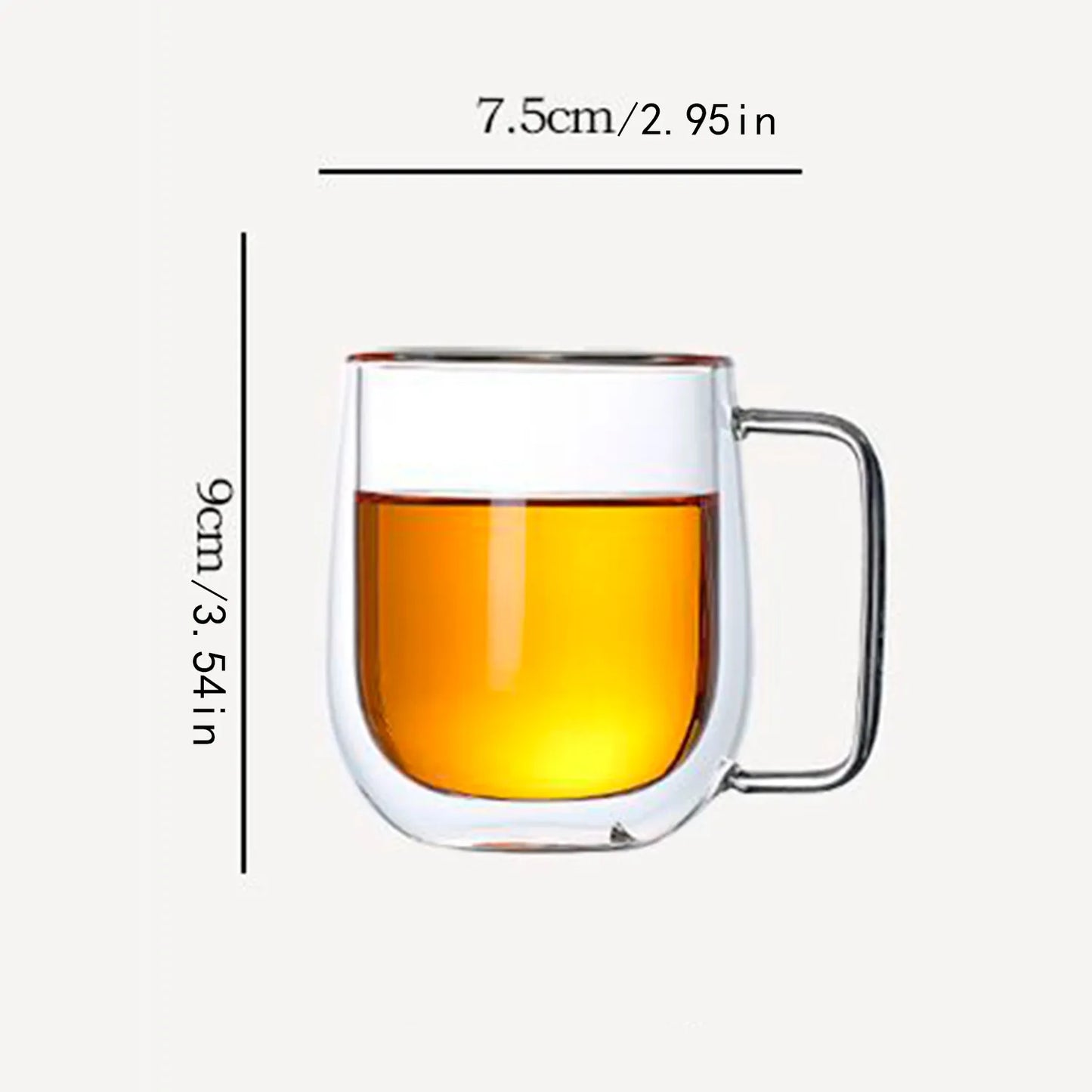 Heat Resistant Transparent Double Wall Coffee Glass