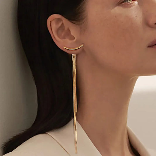 Long Thread Tassel Drop Earrings