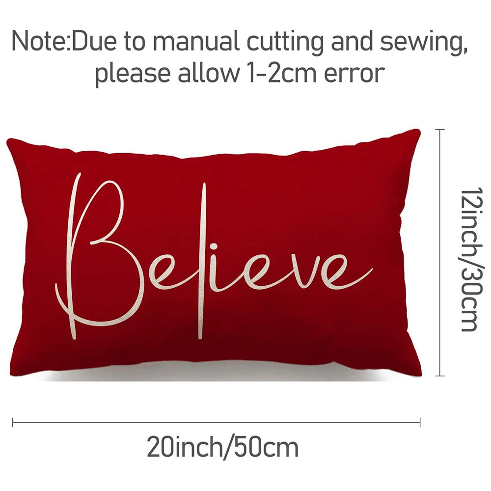 Merry Christmas Decorative Pillow Cover 30x50cm Bedroom Linen Throw Pillowcase Christmas Decorations Home Decor Cushion Cover