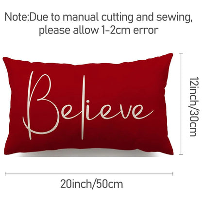 Merry Christmas Decorative Pillow Cover 30x50cm Bedroom Linen Throw Pillowcase Christmas Decorations Home Decor Cushion Cover