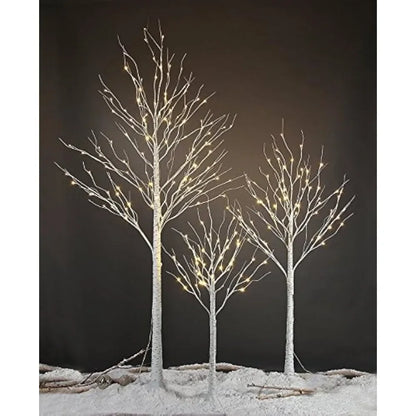 Birch Tree,Warm White, for Home,Pack of 3, Festival, Party, and Christmas Decoration, Indoor and Outdoor Use