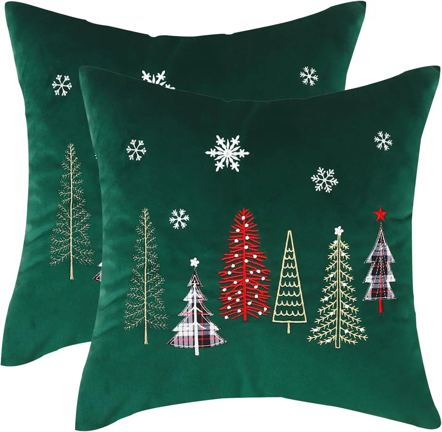 Miater Christmas Throw Pillow Covers 18x18 Inch Set of 2