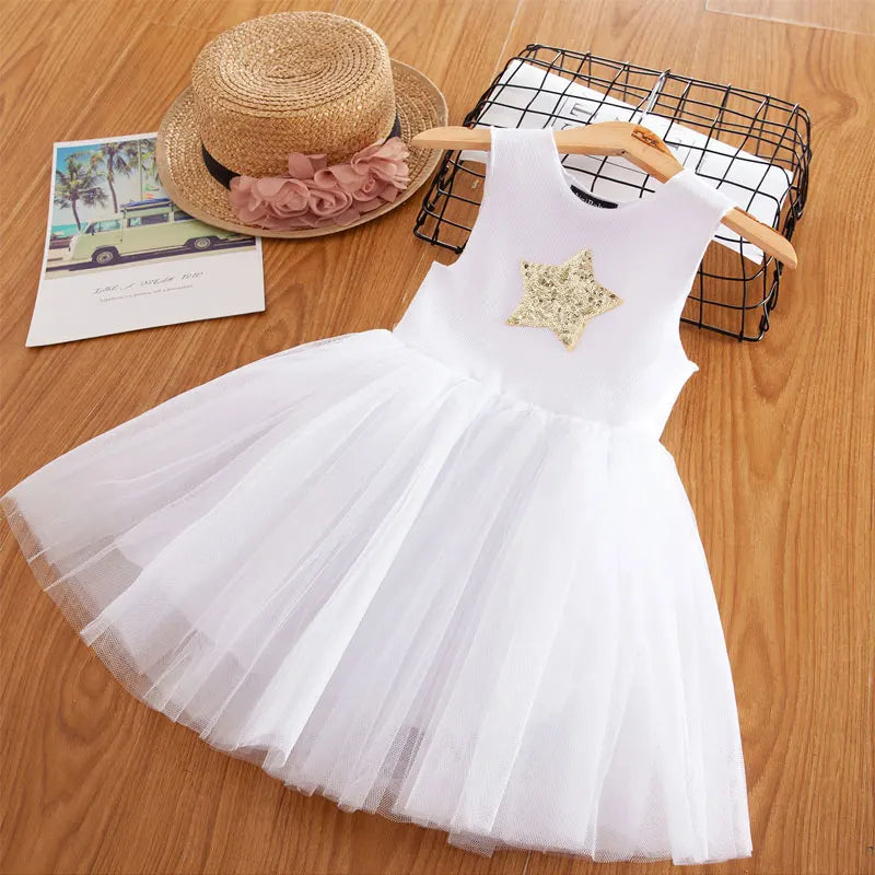 White Red Flower Girls Dresses 2023 Birthday Sleeeveless Wedding Evening Ball Gown Tutu Lace Floral Kids Dresses for Girl Cloth