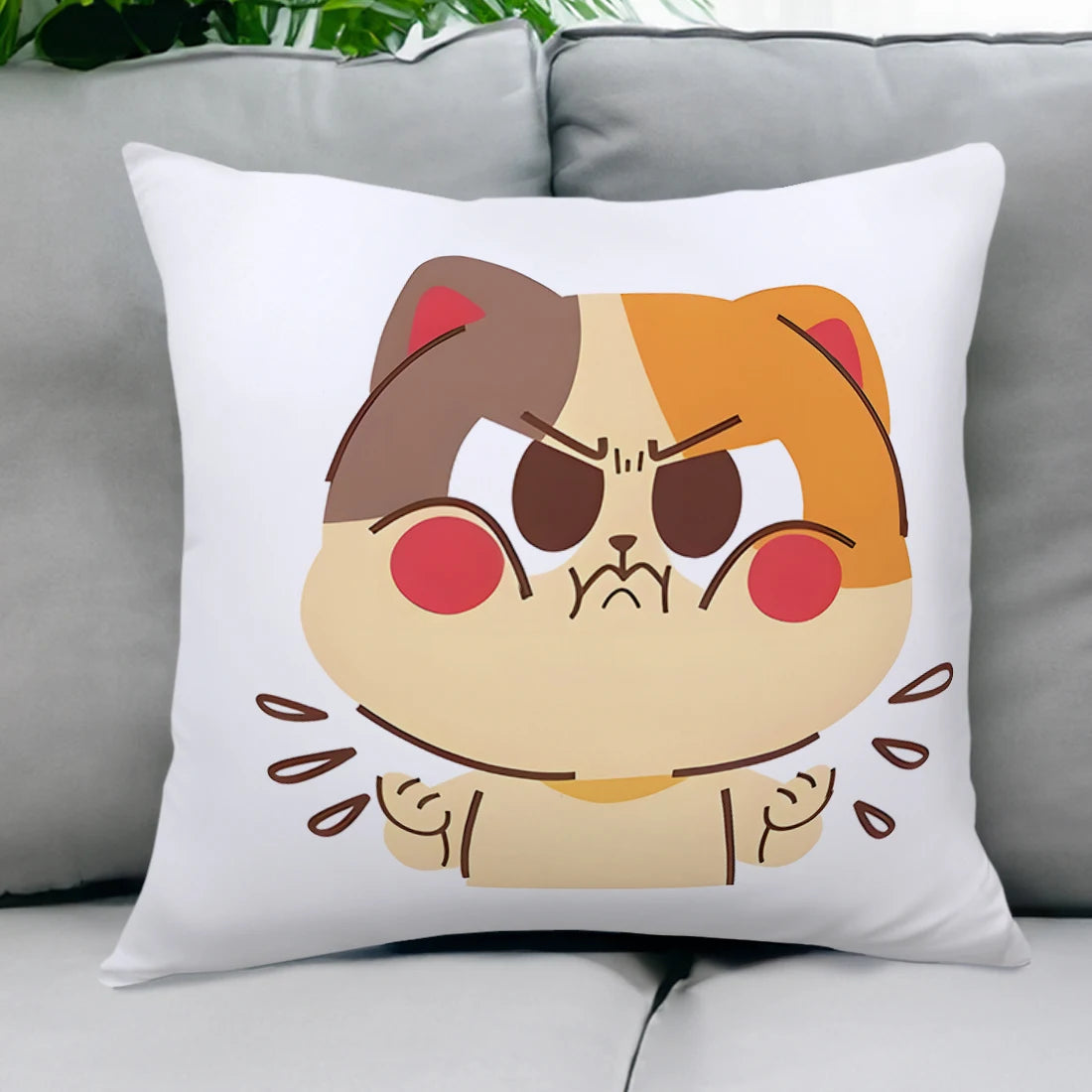 Christmas Merry Cat And Dog Throw Pillow Cover Peach Skin Plush Throw Pillow Cover Sofa Camping Bedroom Fashion Single Pillow