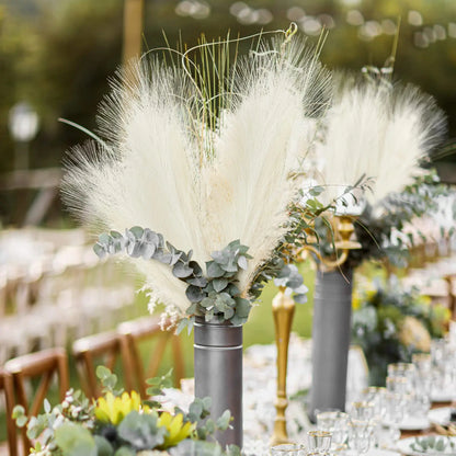 Artificial Fluffy Pampas Grass Bouquet 10pc Wedding Party Decoration Boho Fake Reed Plant Flowers for DIY Room Home Decor Flower