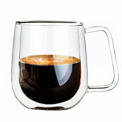 Heat Resistant Transparent Double Wall Coffee Glass
