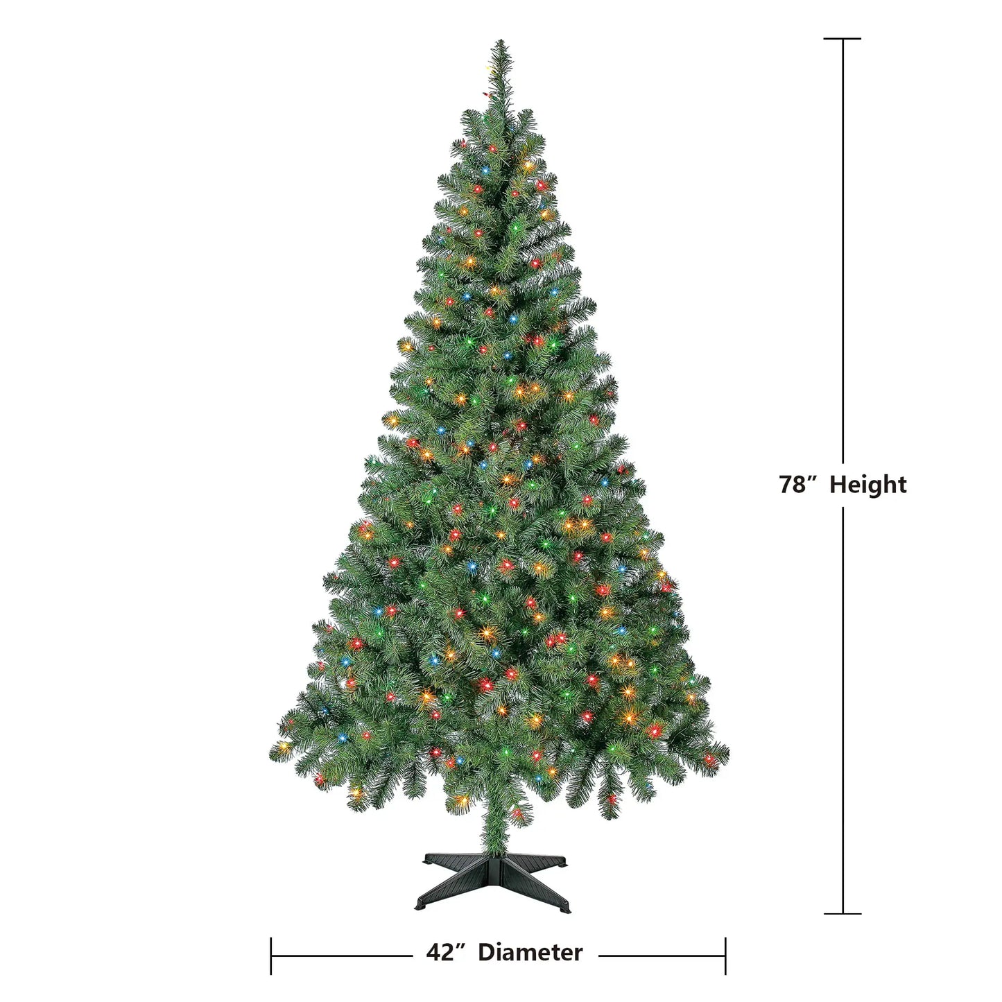 6.5-Ft Pre-Lit Madison Pine Artificial Christmas Tree Holiday Decor with Lights Stand