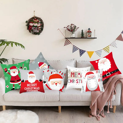 45*45 Christmas Cushion Cover Pillowcase Merry Christmas Decoration Cushion Pillow Cases Home 2023 Xmas Gifts Pillow Covers