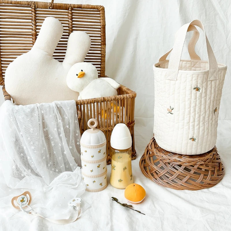 Cute Bear Baby Nappy Bag Mommy Bags Cotton Quilted Stroller Organizer Bag Portable Maternity Handbags Baby Diaper Pouch