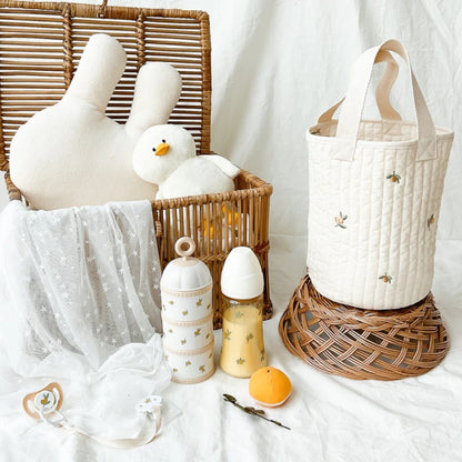 Cute Bear Baby Nappy Bag Mommy Bags Cotton Quilted Stroller Organizer Bag Portable Maternity Handbags Baby Diaper Pouch