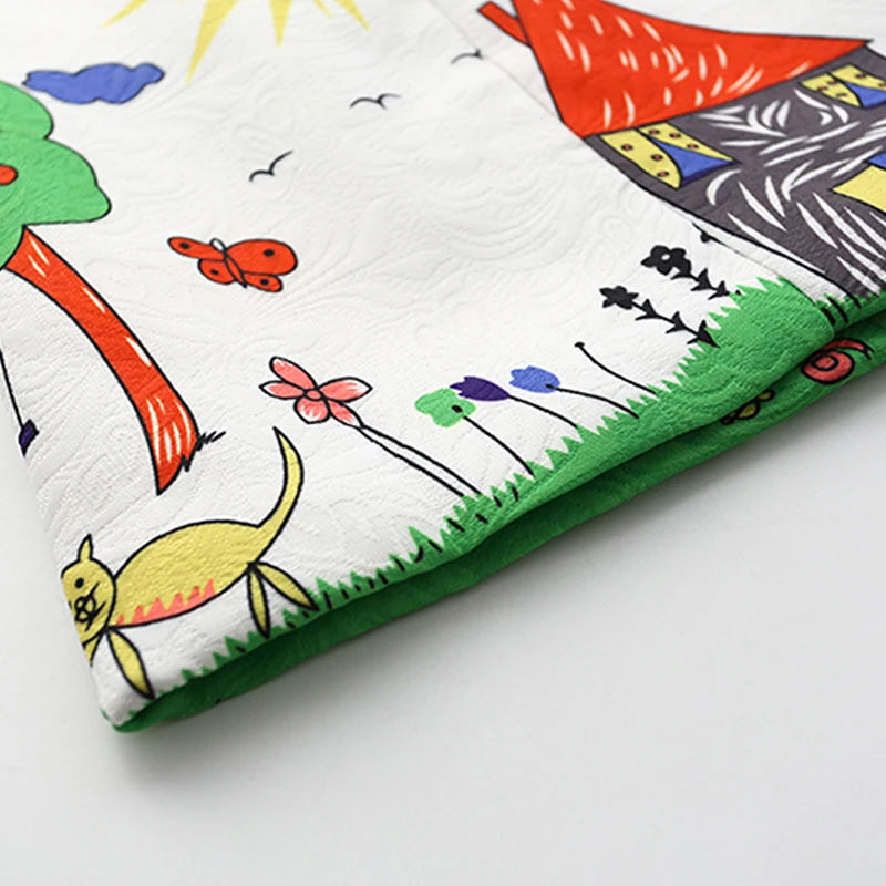 Summer Girls Dress Graffiti Print