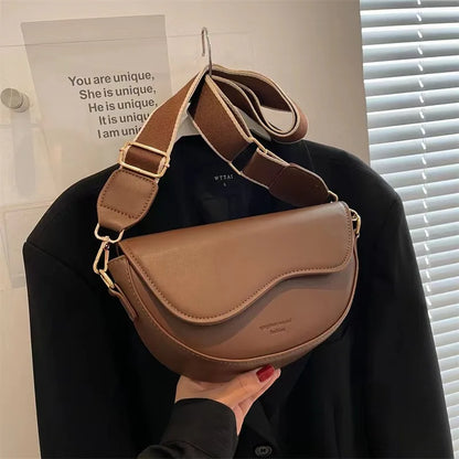 Small Leather Saddle Armpit Bags for Women 2023 Summer Chain Shoulder Crossbody Bag Ladies Vintage Underarm Handbags bolsa