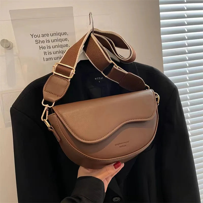 Small Leather Saddle Armpit Bags for Women