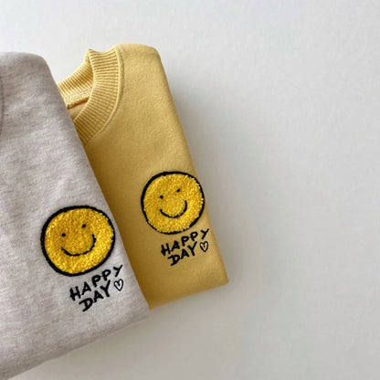 Happy Day Baby Smiley Sweater Tops+Jogger Pants